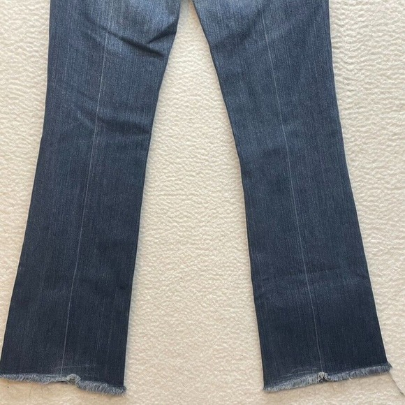 7 For All Mankind Jeans Womens 27 Blue Boot Cut Low Rise Medium Wash Raw Hem - Picture 7 of 15